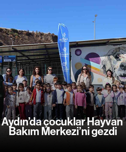 Aydın’da çocuklar Hayvan Bakım Merkezi’ni gezdi