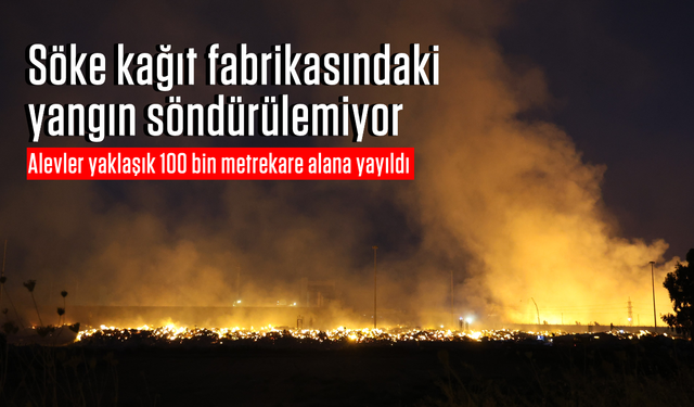 Söke kağıt fabrikasındaki yangın söndürülemiyor: Alevler yaklaşık 100 bin metrekare alana yayıldı