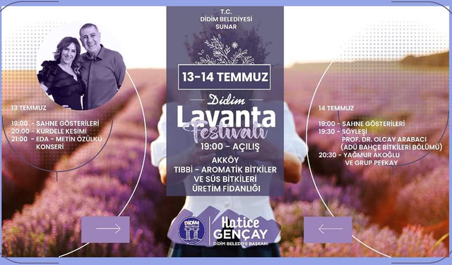 Didim Lavanta Festivali 13-14 Temmuz’da