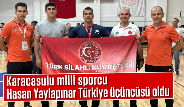 Karacasulu milli sporcu Hasan Yaylapınar, Türkiye üçüncüsü oldu