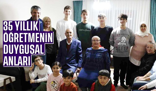 Aydın'da 35 yıllık öğretmenin duygusal anları