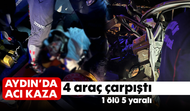 Aydın'da acı kaza: 4 araç çarpıştı, 1 ölü 5 yaralı