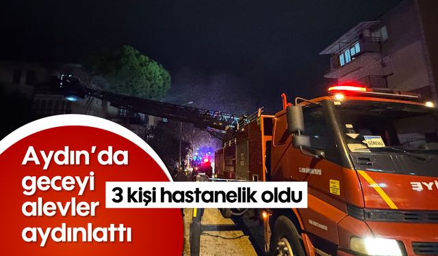 Aydın'da geceyi alevler aydınlattı: 3 kişi hastanelik oldu