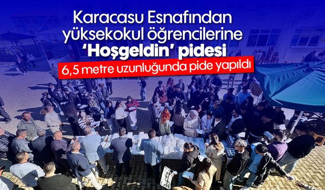 Karacasu Esnafından yüksekokul öğrencilerine 'Hoşgeldin' pidesi