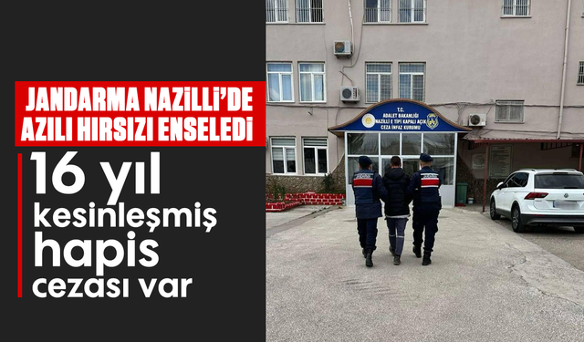 Jandarma Nazilli’de azılı hırsızı enseledi: 16 yıl kesinleşmiş hapis cezası var