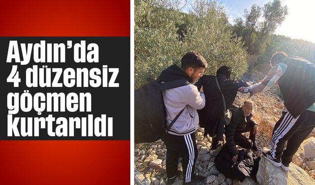 Aydın’da 4 düzensiz göçmen kurtarıldı