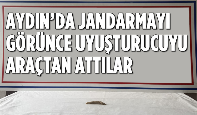 Aydın'da Jandarmayı görünce uyuşturucuyu araçtan attılar