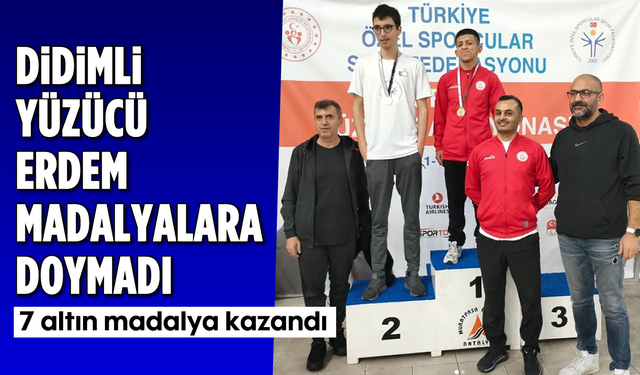 Didimli yüzücü Erdem madalyalara doymadı; 7 altın madalya kazandı