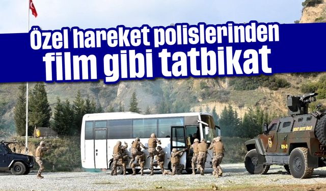 Özel hareket polislerinden film gibi tatbikat