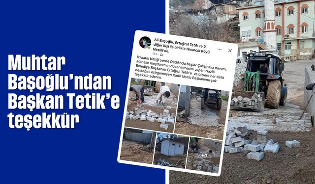 Muhtar Başoğlu'ndan Başkan Tetik'e teşekkür