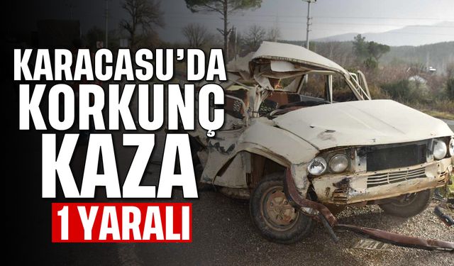 Karacasu'da korkunç kaza: Otomobil hurdaya döndü