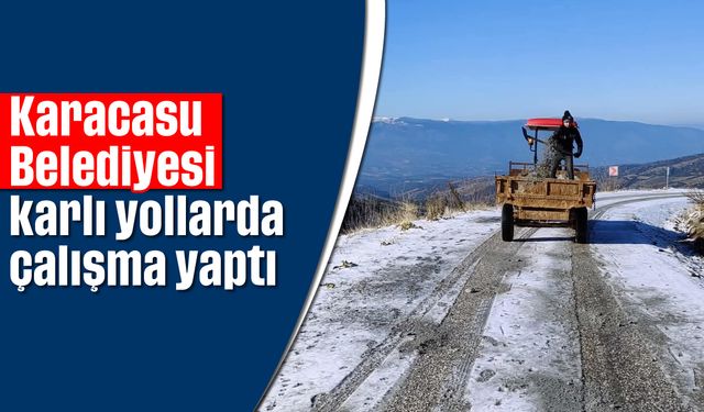 Karacasu Belediyesi, karlı yollarda çalışma yaptı