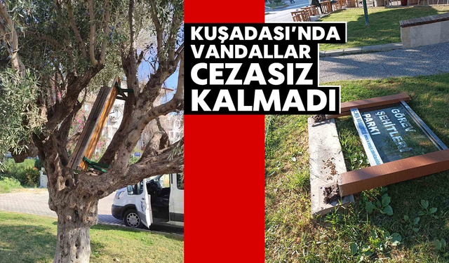 Kuşadası’nda vandallar cezasız kalmadı