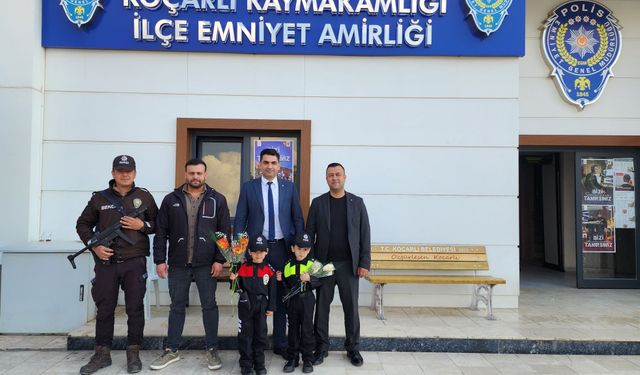 Aydın’da miniklerden polislere özel sürpriz
