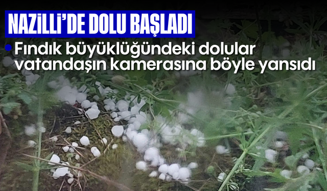 Nazilli’de dolu başladı: Fındık büyüklüğündeki dolular vatandaşın kamerasına böyle yansıdı