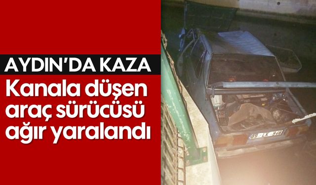 Aydın'da kaza: Kanala düşen araç sürücüsü ağır yaralandı