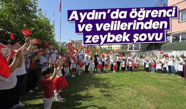 Aydın'da öğrenci ve velilerinden zeybek şovu