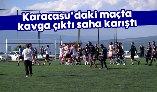 Karacasu'daki maçta kavga çıktı saha karıştı