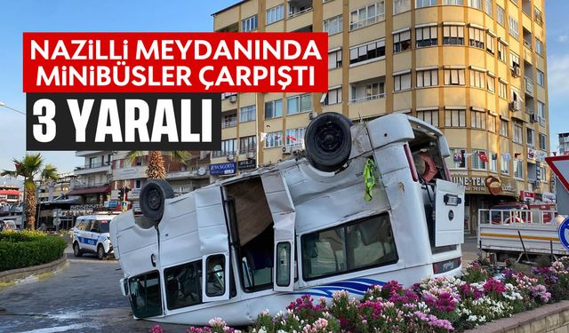 Nazilli meydanında feci kaza; 3 yaralı