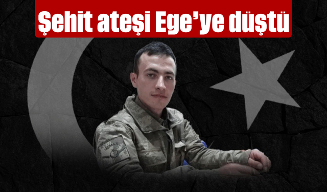 Şehit ateşi Ege'ye düştü