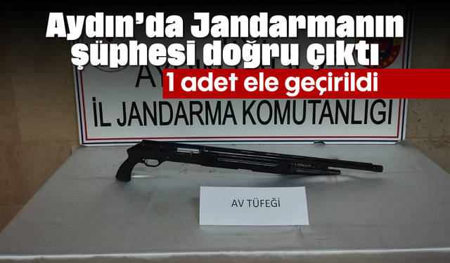 Aydın'da Jandarmanın şüphesi doğru çıktı: 1 adet ele geçirildi