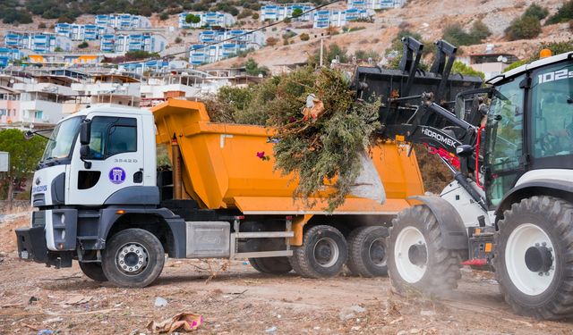 Didim Belediyesinden Akbük'te temizlik çalışması