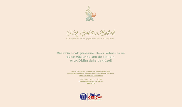 Didimde "Hoş Geldin Bebek "projesi sürüyor
