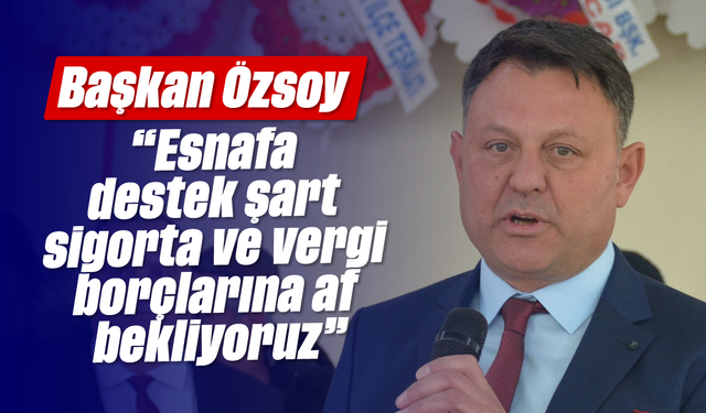 'Esnafa destek şart, sigorta ve vergi borçlarına af bekliyoruz'