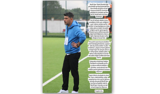 Nazillispor'da sular durulmuyor: 2 haftalık hoca istifa etti