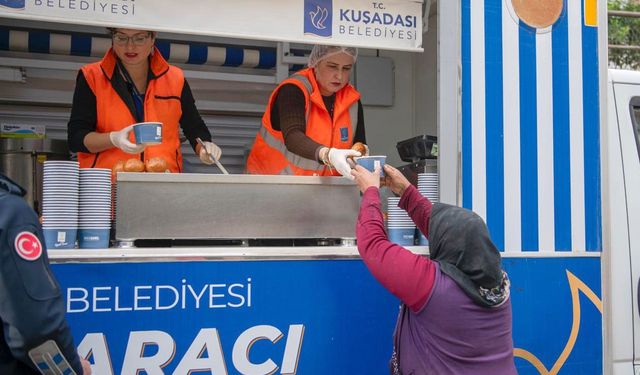 Kuşadası’nda soğuğa belediye eliyle sıcak bir mola