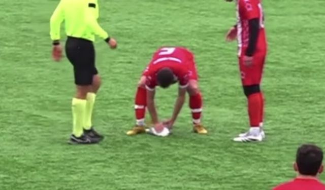 Maçta top isabet eden martıya kalp masajı