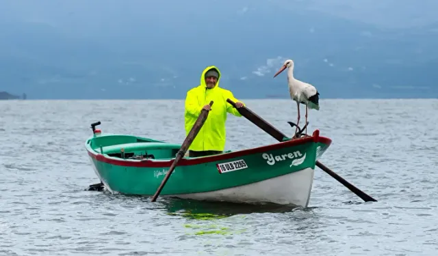 'Yaren Leylek' balıkçı Adem amcaya kavuştu