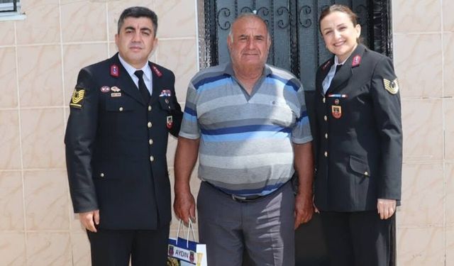 Aydınlı şehitlerin babalarına jandarma sürprizi