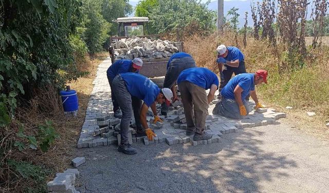 Bozdoğan Belediyesi’nden, Yazıkent’te parke taşı çalışması