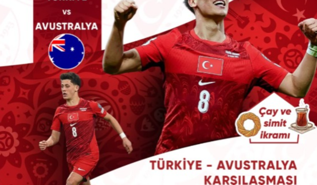 Çay, simit, Milli coşku : Bozdoğan’da Dünya Kupası dev ekranda