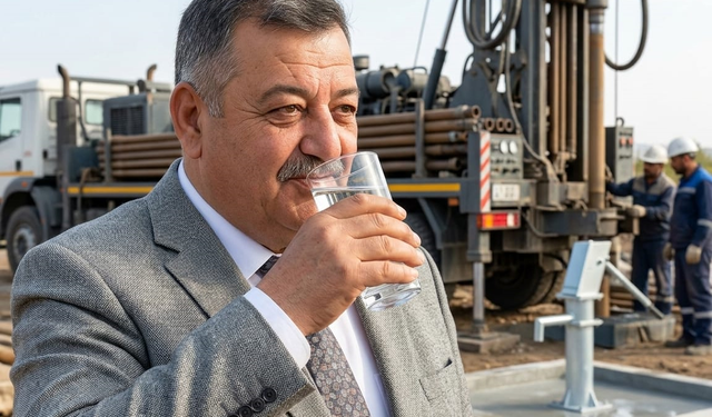 Kuşadalı Muhtar kolları sıvadı mahalle içme suyuna kavuştu