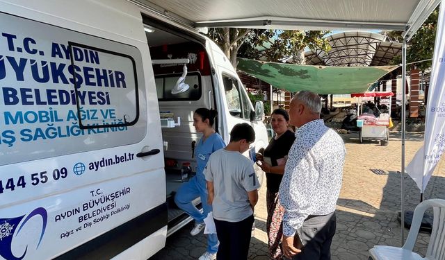 Mobil diş aracı Atça’da hizmet verdi