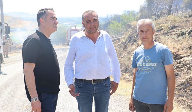 Başkan Arıcı, yangın bölgesinde incelemelerde bulundu