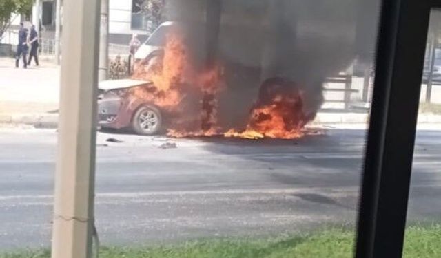 Aydın yolunda korkunç anlar: Alev topuna döndü