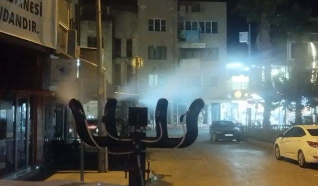 Germencik’te gece ilaçlaması sürüyor