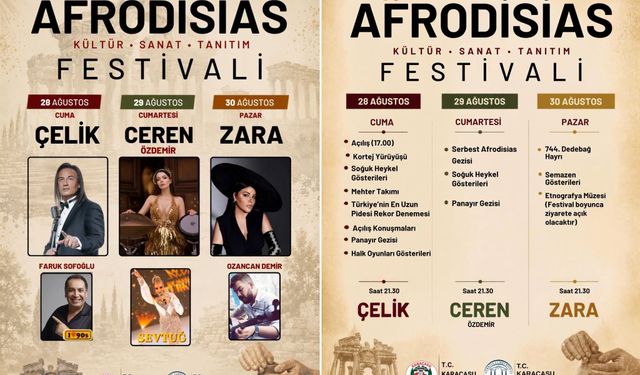 Karacasu'da 3 gün dolu dolu festival: Program belli oldu