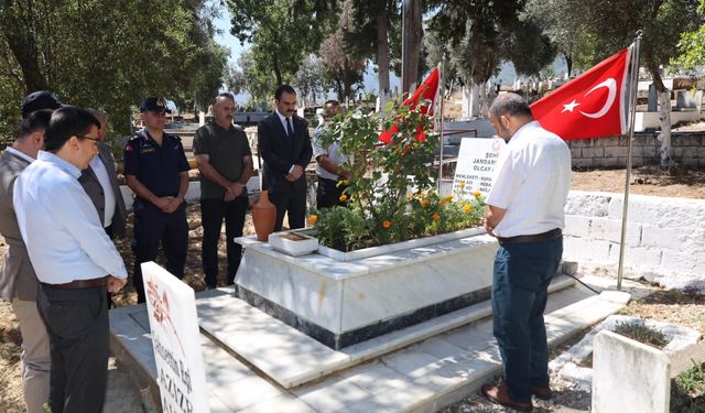 Karacasu'da Şehit Jandarma Er Olcay Altun şehadetinin yıl dönümünde dualarla anıldı