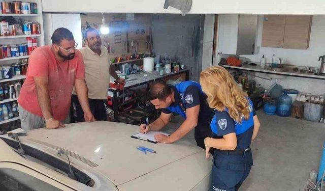Germencik’te sanayi sitesindeki işletmelere ruhsat denetimi