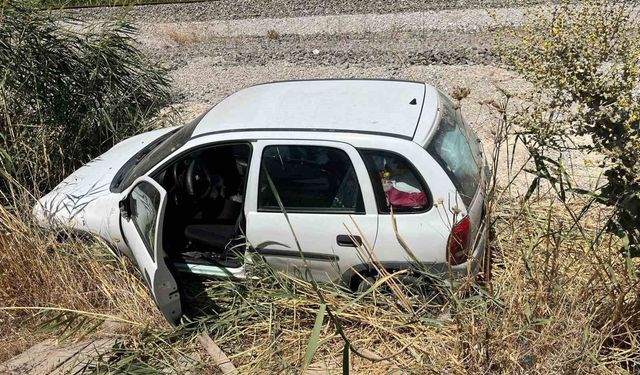 Aydın'da otomobil şarampole uçtu