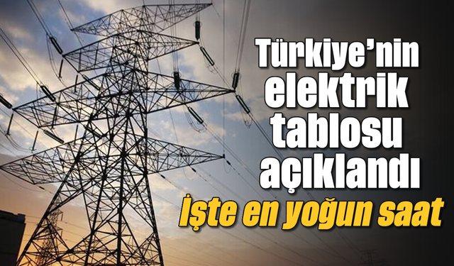Türkiye’nin elektrik tablosu açıklandı: İşte en yoğun saat