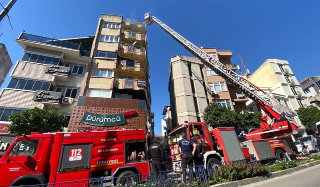 Aydın’da dürümcü bacasında yangın! Trafik durduruldu