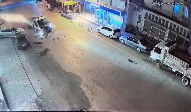Karacasu'daki kaza anı saniye saniye güvenlik kamerasında