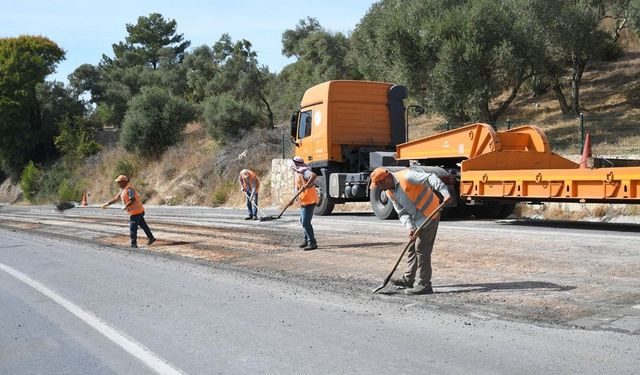 Kuşadası Aydın yolunda deforme olan bölümler yenilendi
