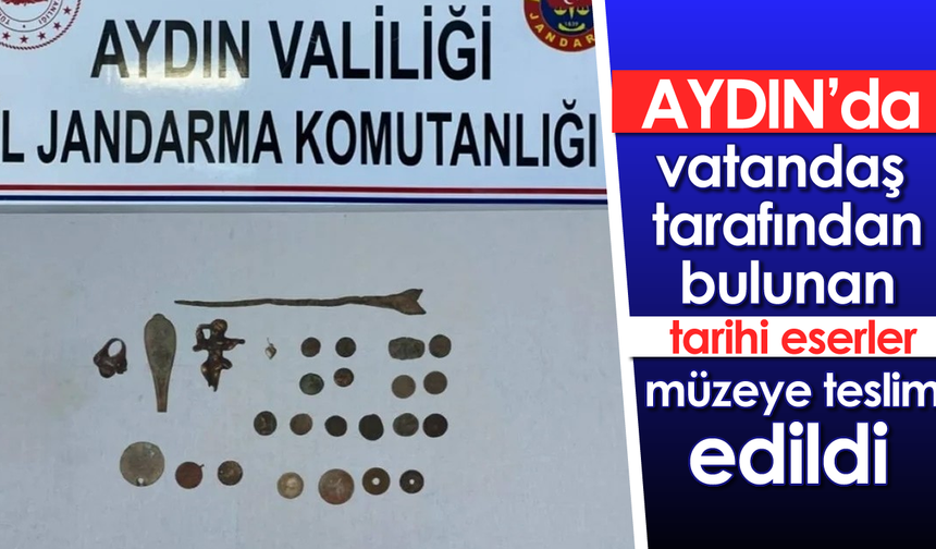 Aydın'da vatandaş tarafından bulunan tarihi eserler müzeye teslim edildi