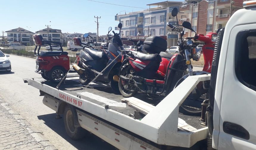 Didim’de 13 motosiklet trafikten men edildi